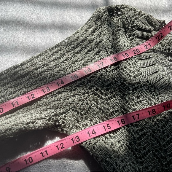 Peruvian Connection sage open knit 100% pima cotton lightweight cardigan, XL - Picture 12 of 12